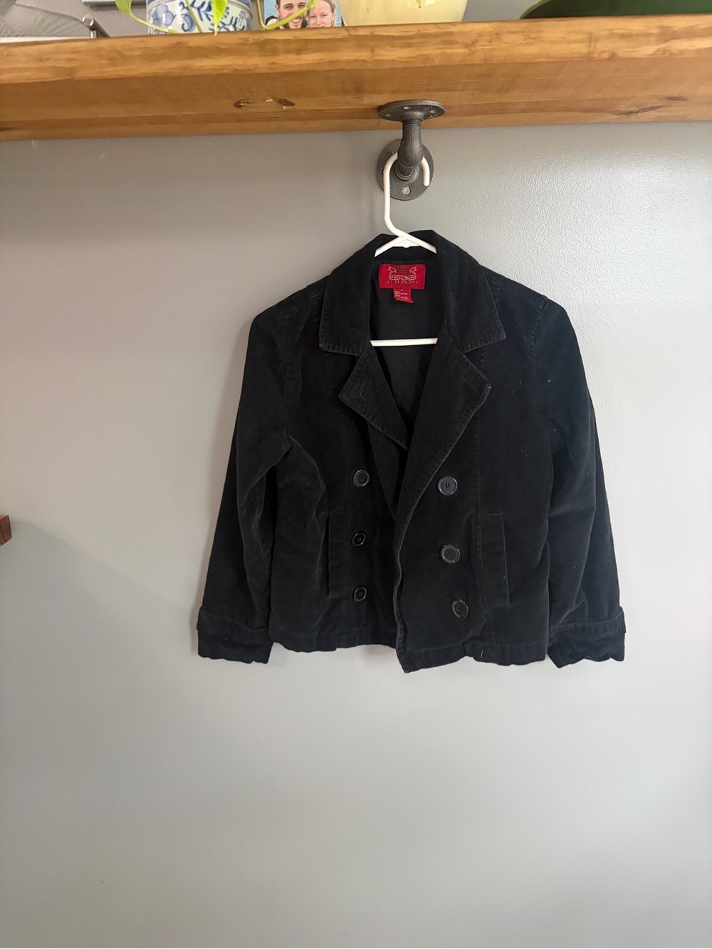 Black Women's Double-Breasted Corduroy Jacket